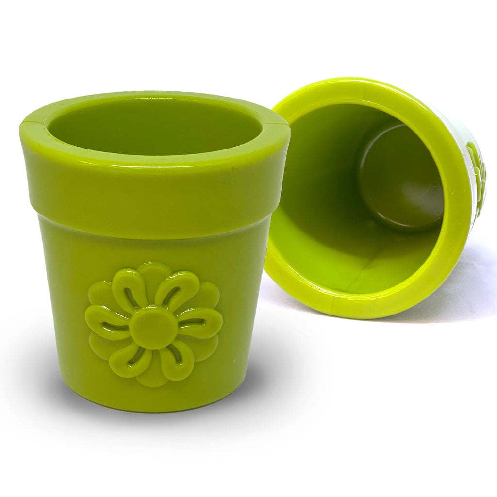 SodaPup Large Flower Pot Dog Treat Dispenser – USA-Made Natural Rubber | 3 Colors