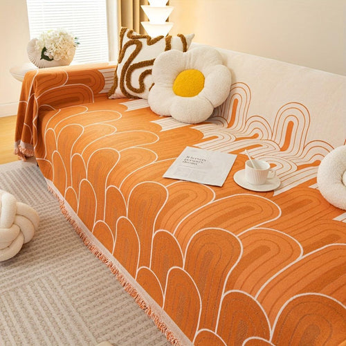 Boho Chic Pet Sofa Cover: Stylish & Pet-Friendly Protect Furniture Sky City - Orange