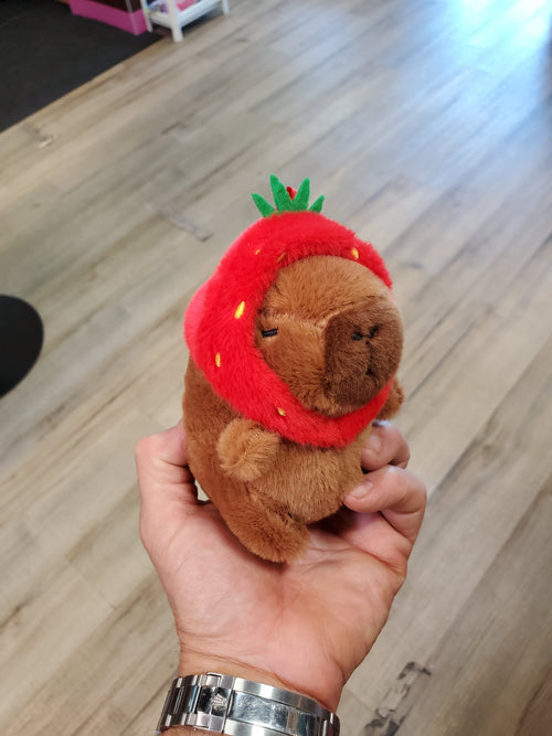 Capybara Stuffed Animals w/keychain Strawberry Capybara