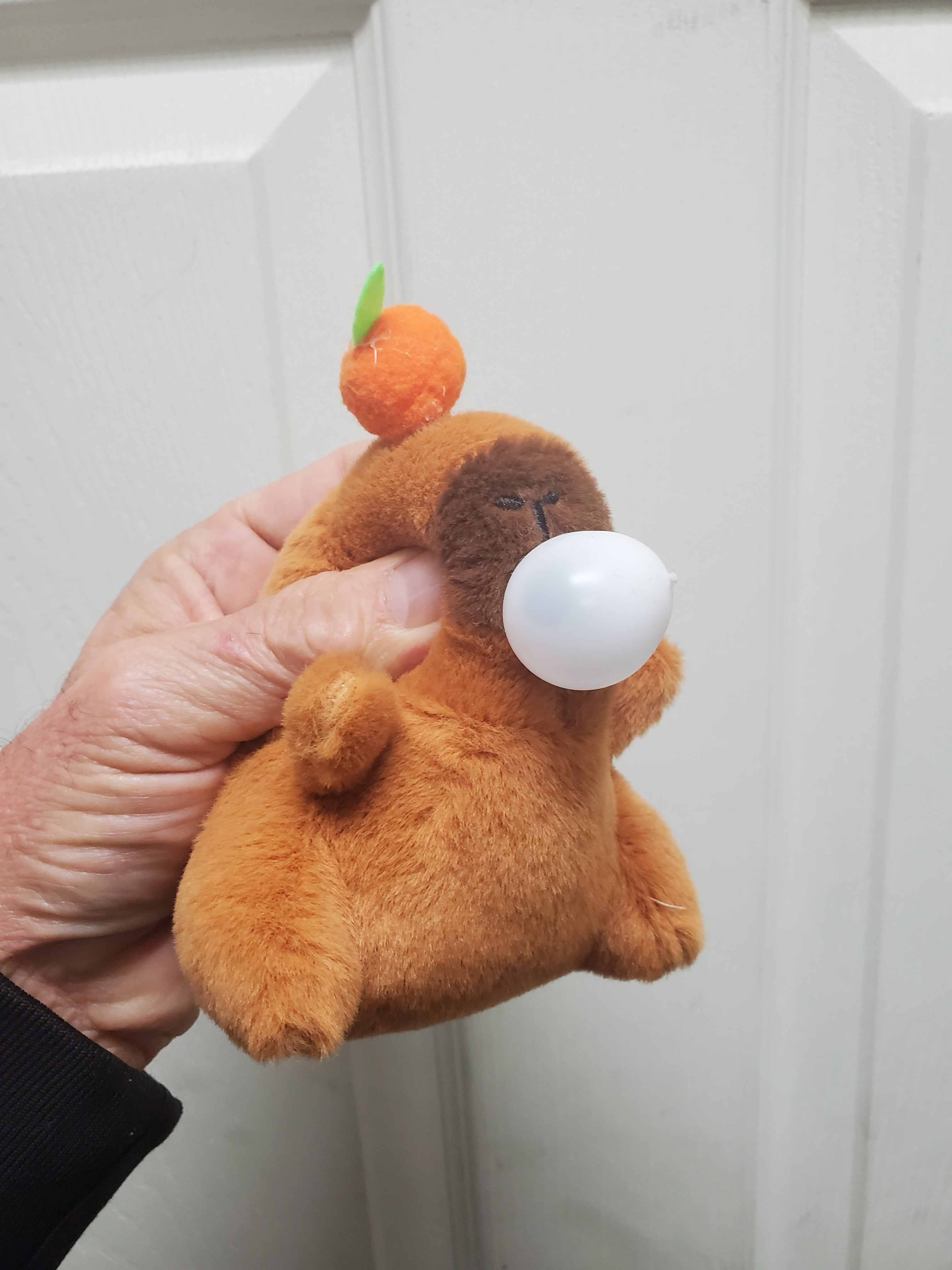 Capybara Stuffed Animals w/keychain Blowing a bubble