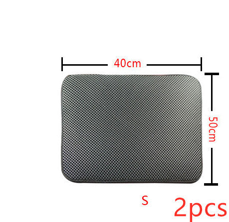 Double Layer Litter Cat Bed Pads Pet Cat Litter Mat Trapping Pets Litter Box Mat Pet Product Bed For Cats House Clean Mat S 2PC Grey