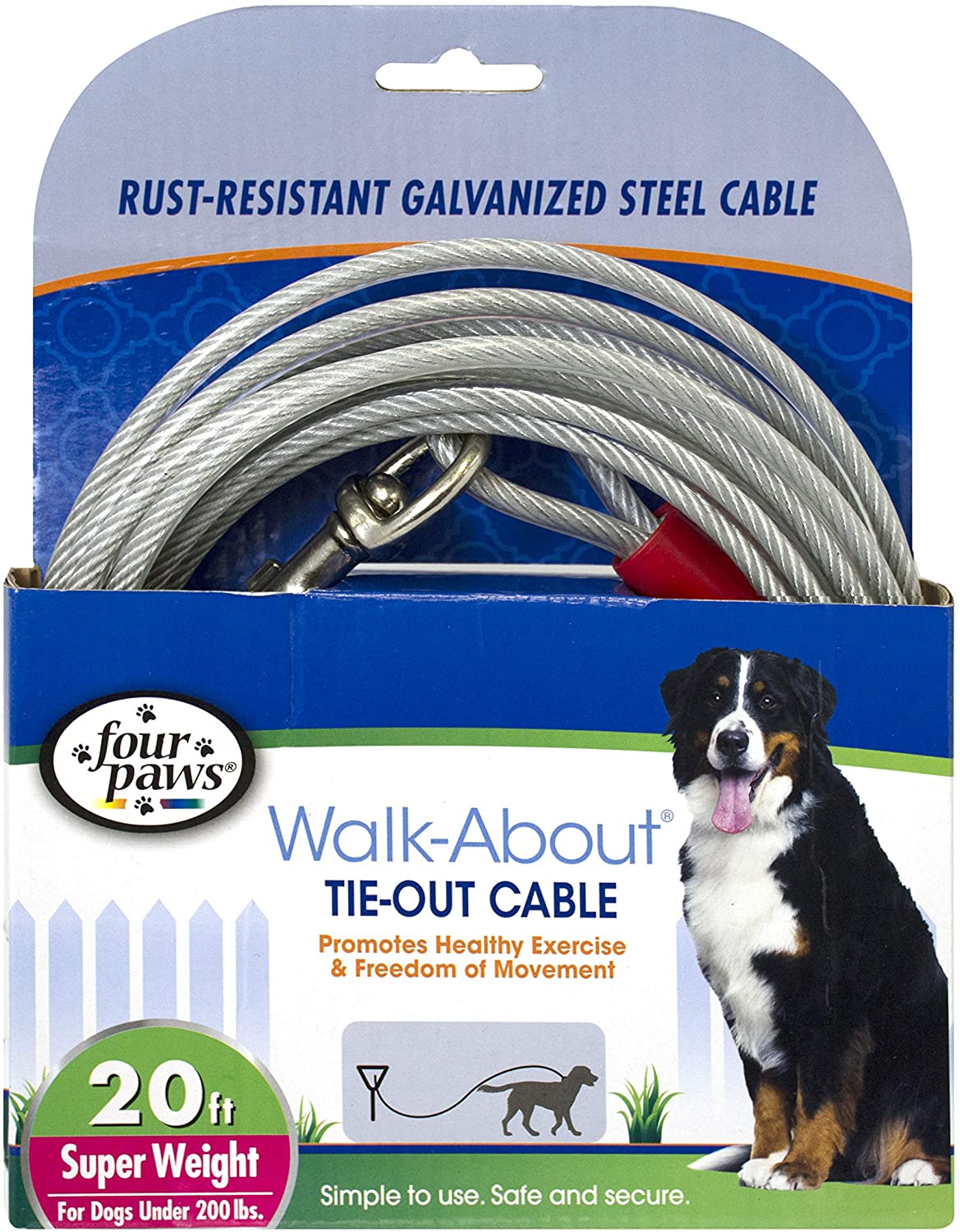 Tie Out Cable - Haevy Duty 20 ft Super Weight