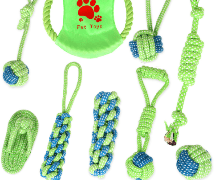 Durable Dog Rope Toys - 7 Exciting Variants For Chewing, Playing, And Dental Health 9Piece Set3