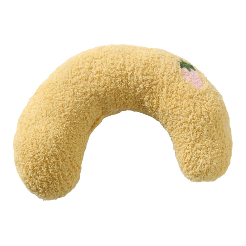 Little Pillow For Cats Fashion Neck Protector Deep Sleep Puppy U-Shaped Pillow Pets Pillow Kitten Headrest Dog Sleeping Pillow Pet Products 26x18cm Yellow1