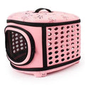 Foldable Pet Dog Cat Puppy Handbag Carrier Cage Pink