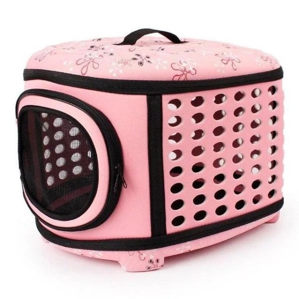 Foldable Pet Dog Cat Puppy Handbag Carrier Cage Pink