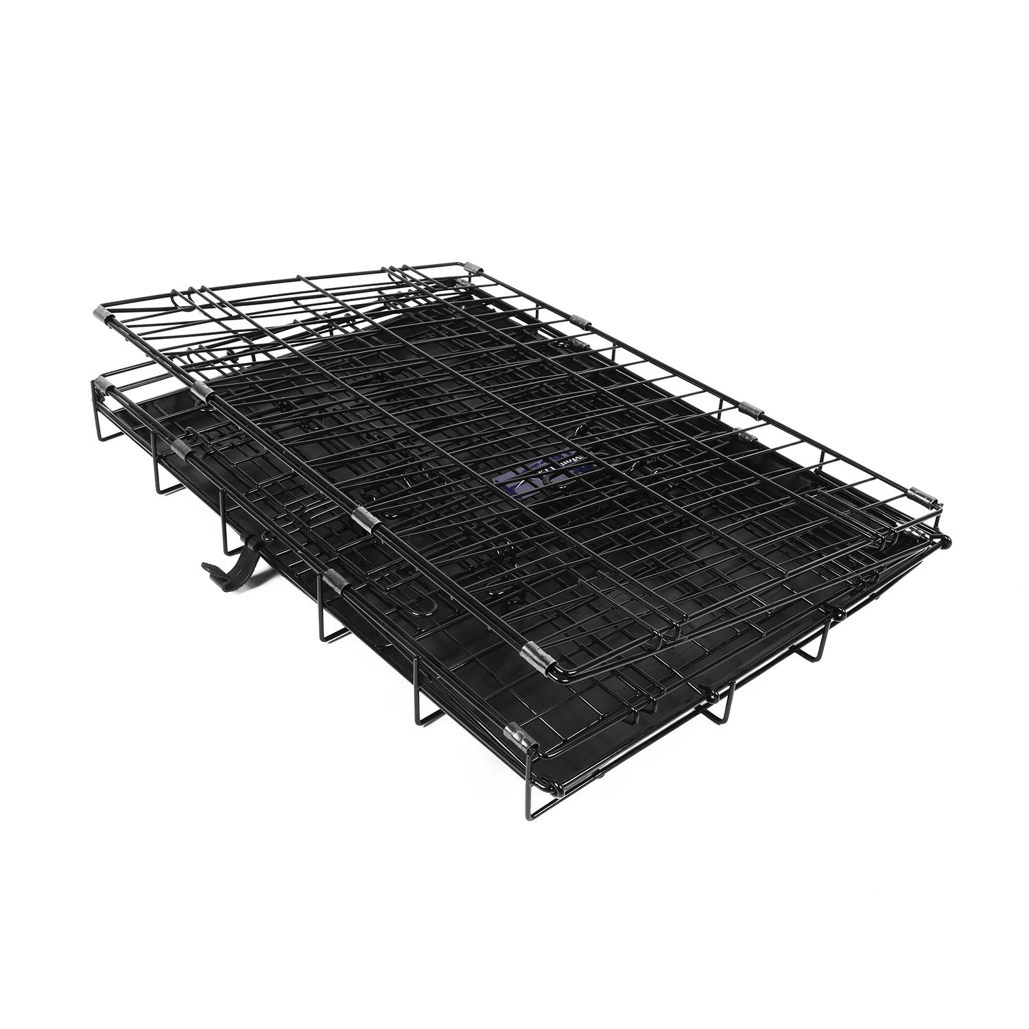 24inches Dogs Crate Folding Metal Pets Crates Double Door Puppy Cage Easy Set Up