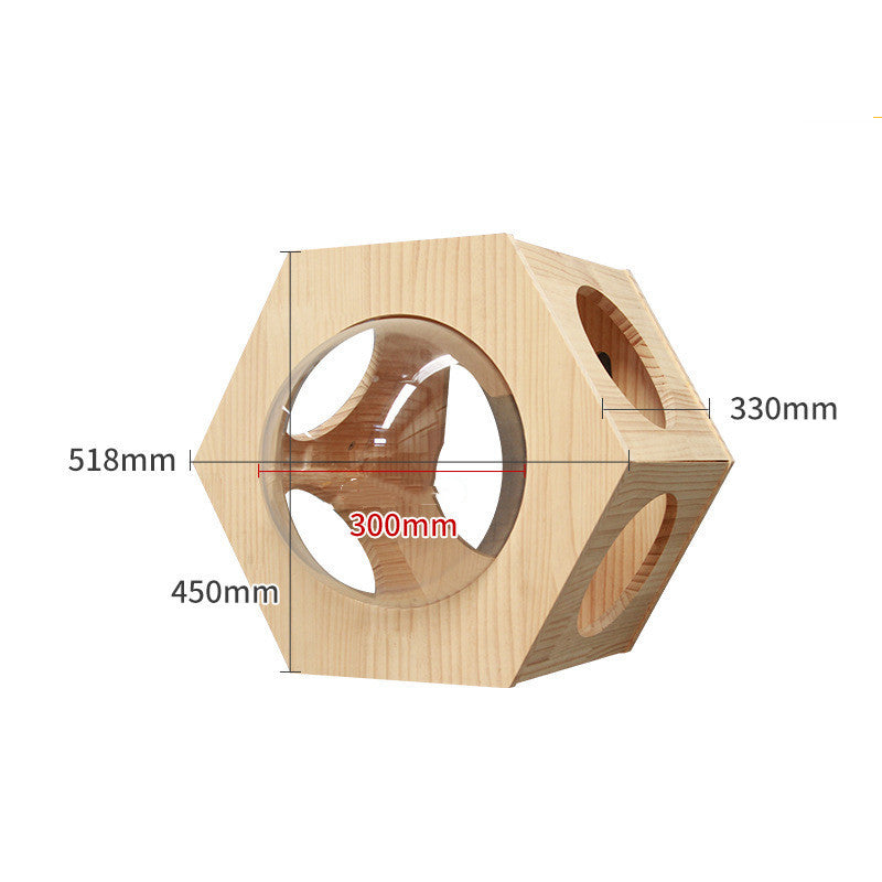 Pet Cat Climbing Frame Wall Type Solid Wood Wall Hanging Platform Ladder Pets Accessories Hexagonal space capsule