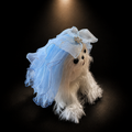 Pink Blue Tulle Flower Pet Veil Hair Clip Blue