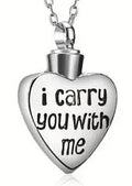 I Carry You With Me Ashes Necklace Pendant