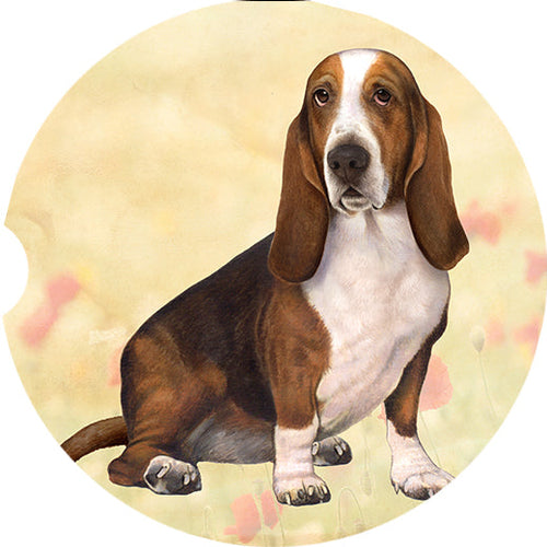 Basset Hound Car Coaster Basset Hound Sitting
