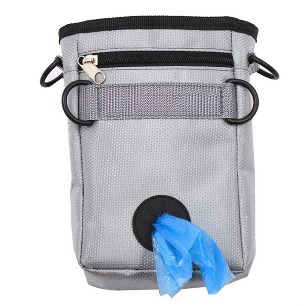 Dog Training Treat Pouch Belt Bag – Oxford Cloth | Black & Grey | Adjustable Waist