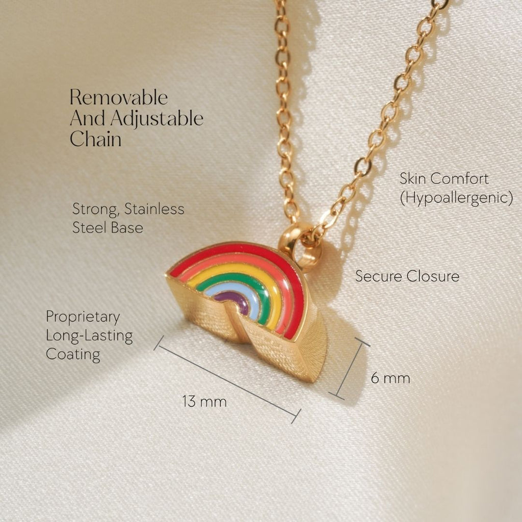 Rainbow Bridge - Cremation Necklace for Dog & Pet Ashes - Rainbow