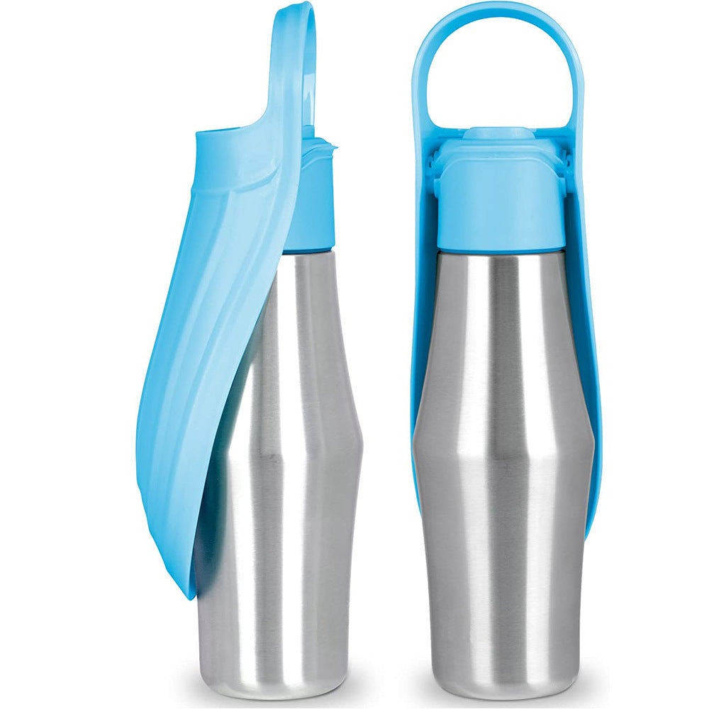 New Portable Pet Dog Water Bottle Soft Silicone Leaf Design For Dog Pets Outdoor Travel Drinking Bowls Water Dispenser Light Blue