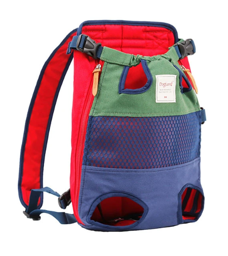 Cat Dog Carrier Front Backpack Green and blue