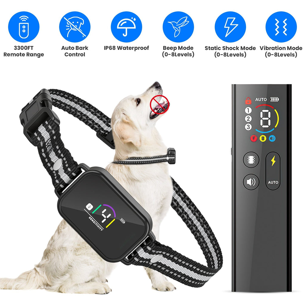Dog Training Collar with Remote and Bark Control for Small Dogs