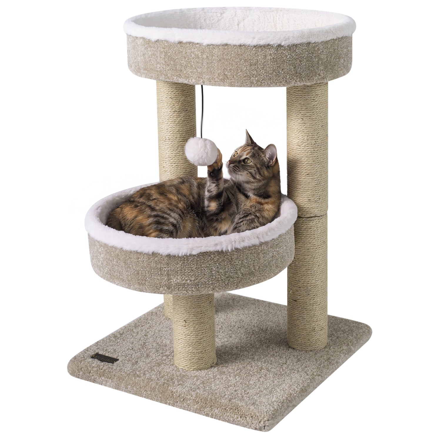 24" Cat Tower with Plush Perches & Scratching Posts