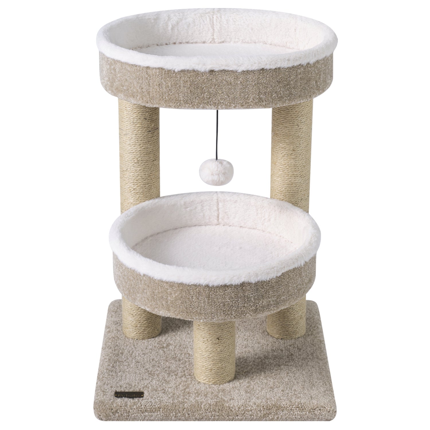 24" Cat Tower with Plush Perches & Scratching Posts