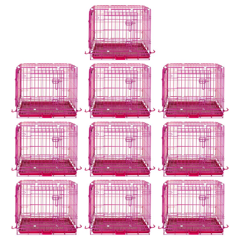 24-42" Collapsible Pink Dog Crate RED24-42 24 Inch 10 Pack