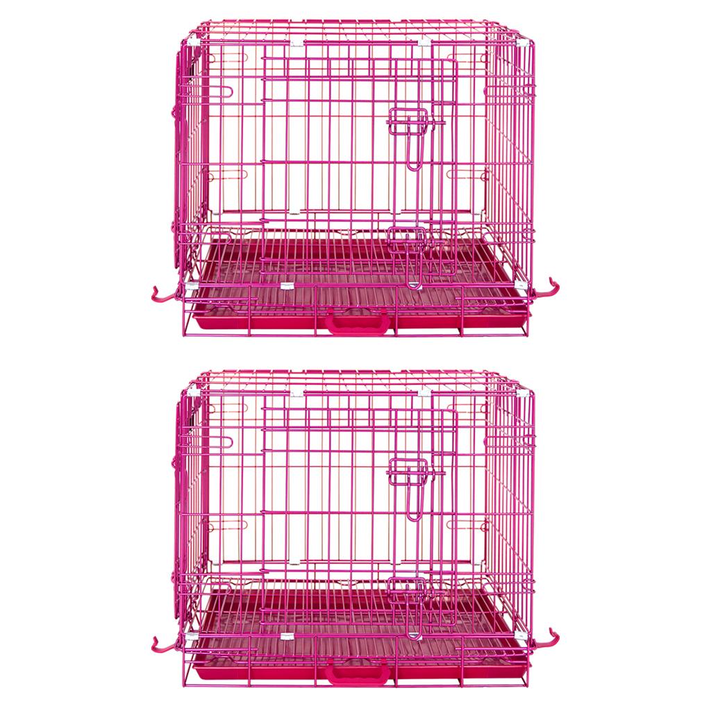 24-42" Collapsible Pink Dog Crate RED24-42 24 Inch 2 Pack
