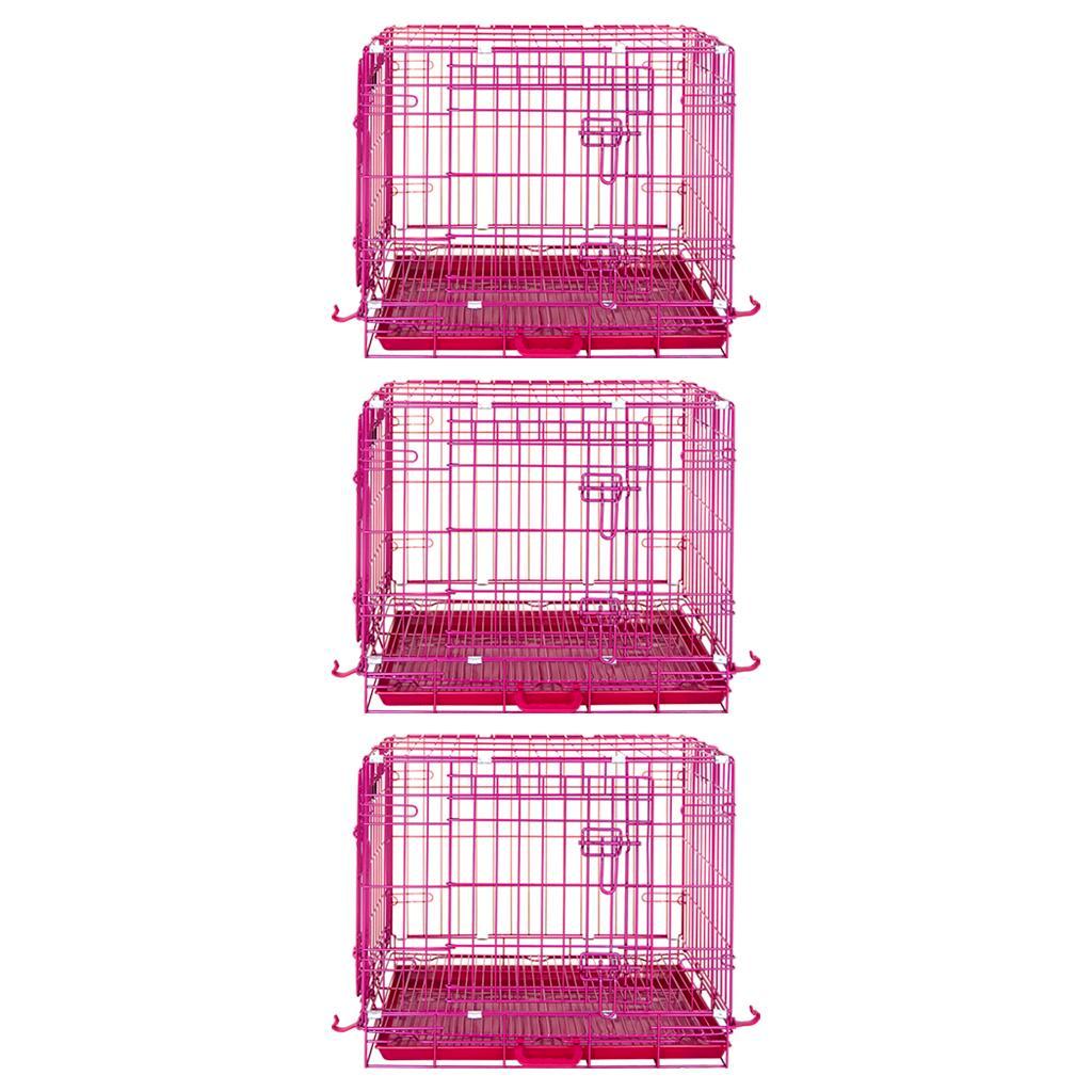 24-42" Collapsible Pink Dog Crate RED24-42 24 Inch 3 Pack
