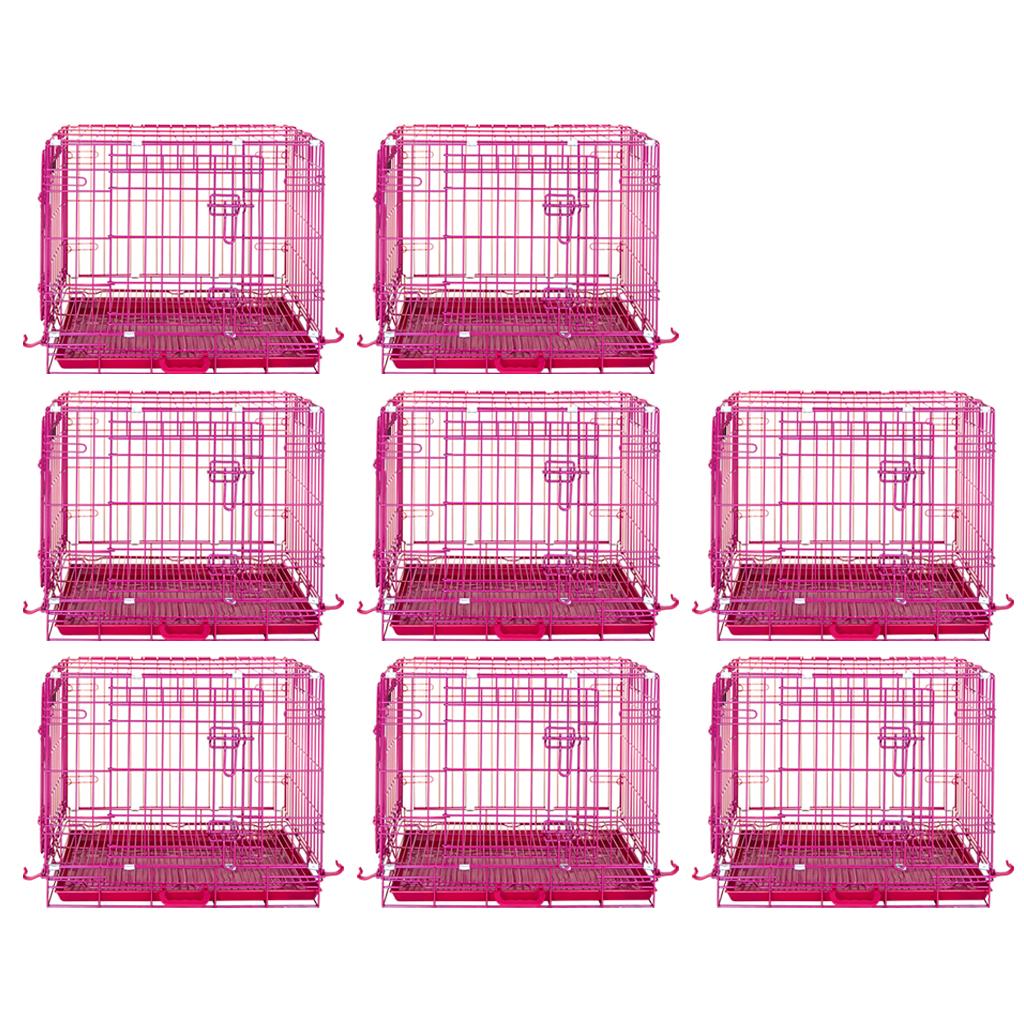 24-42" Collapsible Pink Dog Crate RED24-42 24 Inch 8 Pack