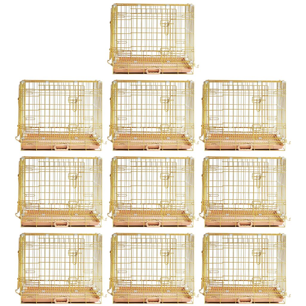 24-42" Collapsible Copper Gold Dog Crate GLD24-42 24 Inch 10 Pack