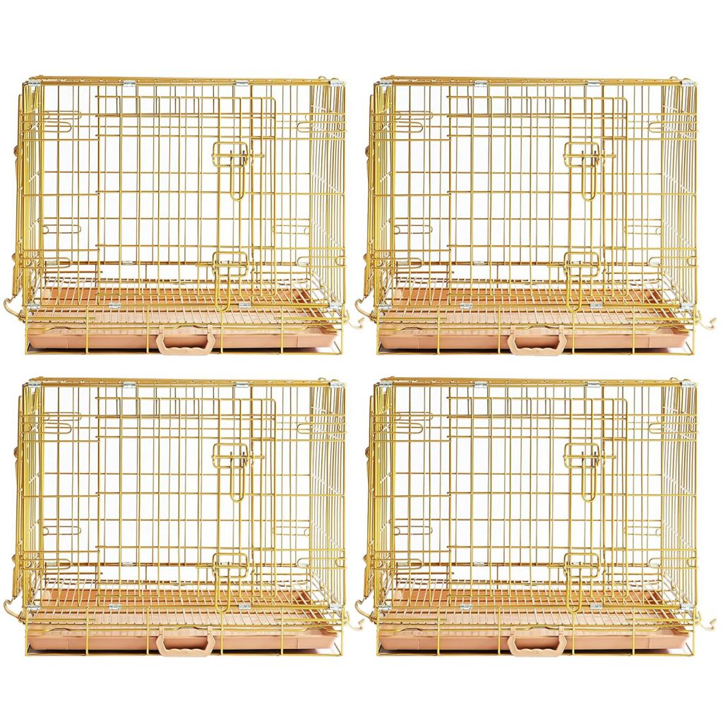 24-42" Collapsible Copper Gold Dog Crate GLD24-42 24 Inch 4 Pack