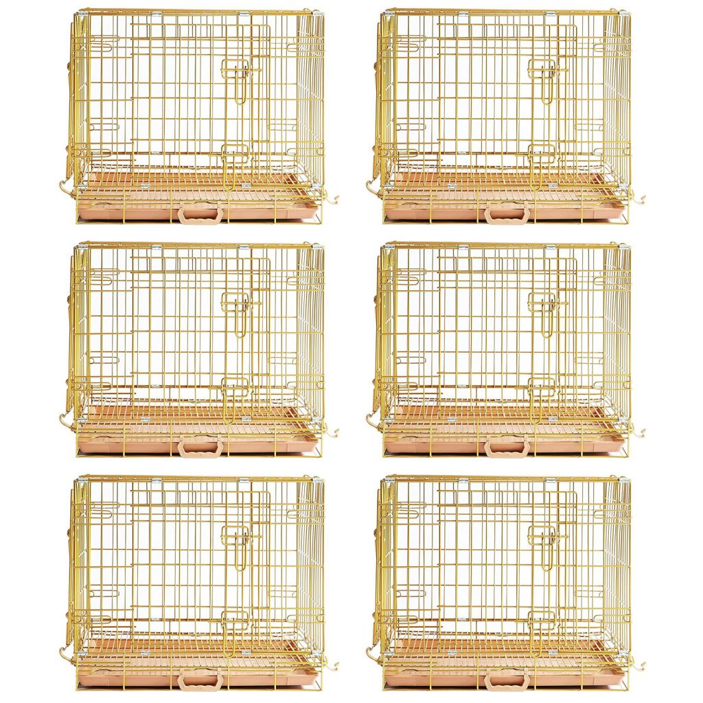 24-42" Collapsible Copper Gold Dog Crate GLD24-42 24 Inch 6 Pack