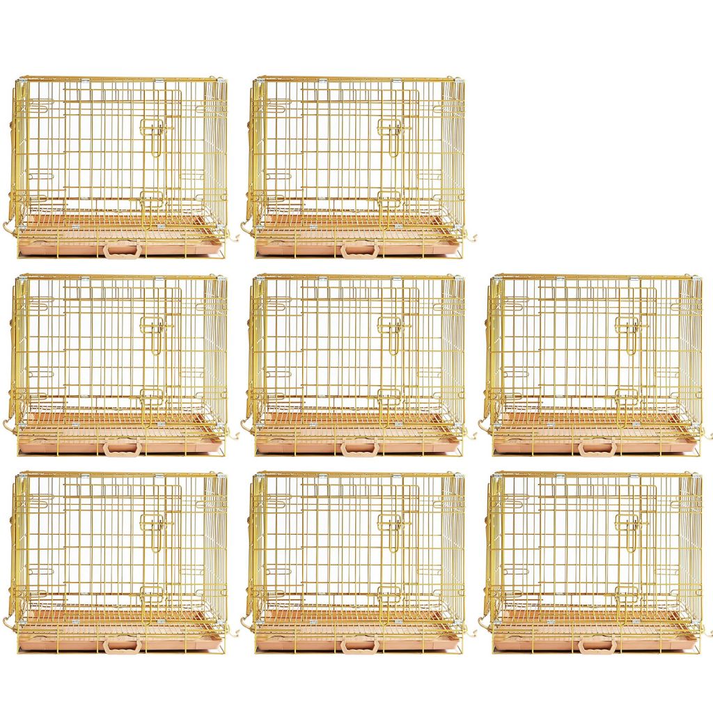 24-42" Collapsible Copper Gold Dog Crate GLD24-42 24 Inch 8 Pack