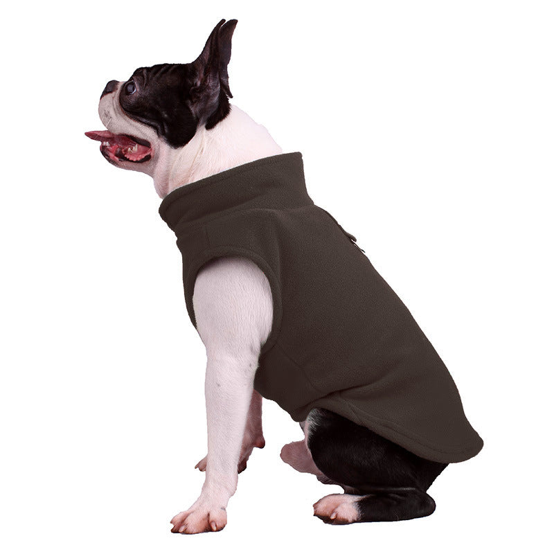 Dog clothes fleece pet dog supplies Brown