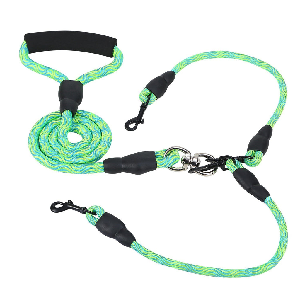 GBruno Double Dogs Leash Green