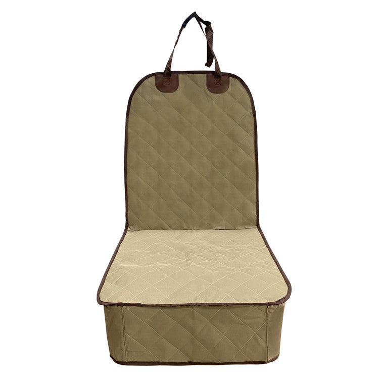 Pet Car Front Seat Cover Protector Waterproof Back Bench Seat Interior Travel Accessories Car Seat Covers Mat With Safety Belt Khaki