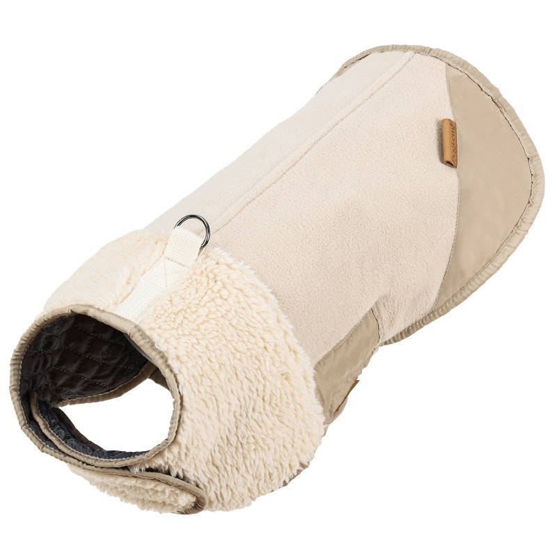 Windproof Reversible Dog Down Jacket – Warm Winter Vest | S–XL | 5 Colors Beige