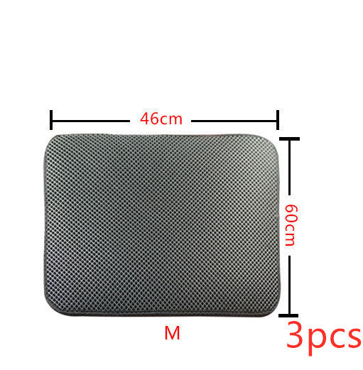 Double Layer Litter Cat Bed Pads Pet Cat Litter Mat Trapping Pets Litter Box Mat Pet Product Bed For Cats House Clean Mat M3PC Grey