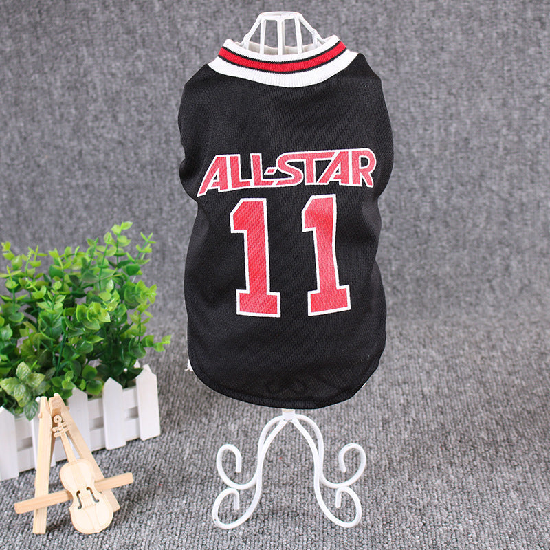 Hot World Cup Ball Spring And Summer Dog Vest Pet Supplies Black