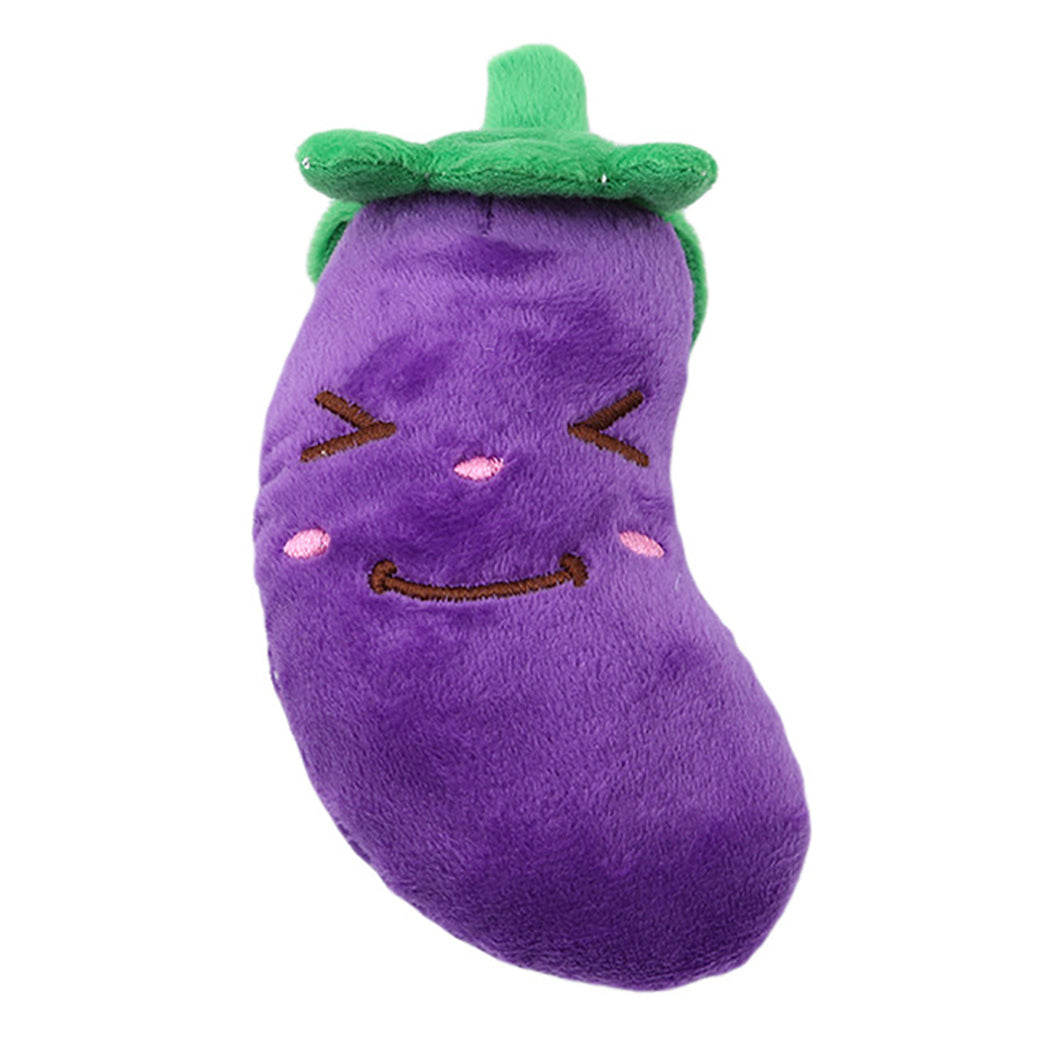 Gooddog, Dog, Plush Vocal Toys, Fruits, Cartoons, Pets, Cats, Toys, Pet Supplies Eggplant