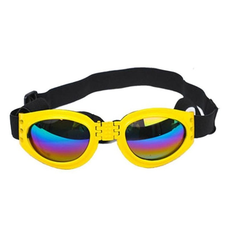 Dog Sunglasses Foldable Medium Size Waterproof Goggles UV Protection Glasses For Pets Yellow