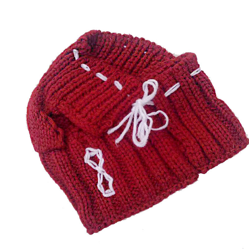 Funny woolen hat for pets to keep warm in winter Red One size