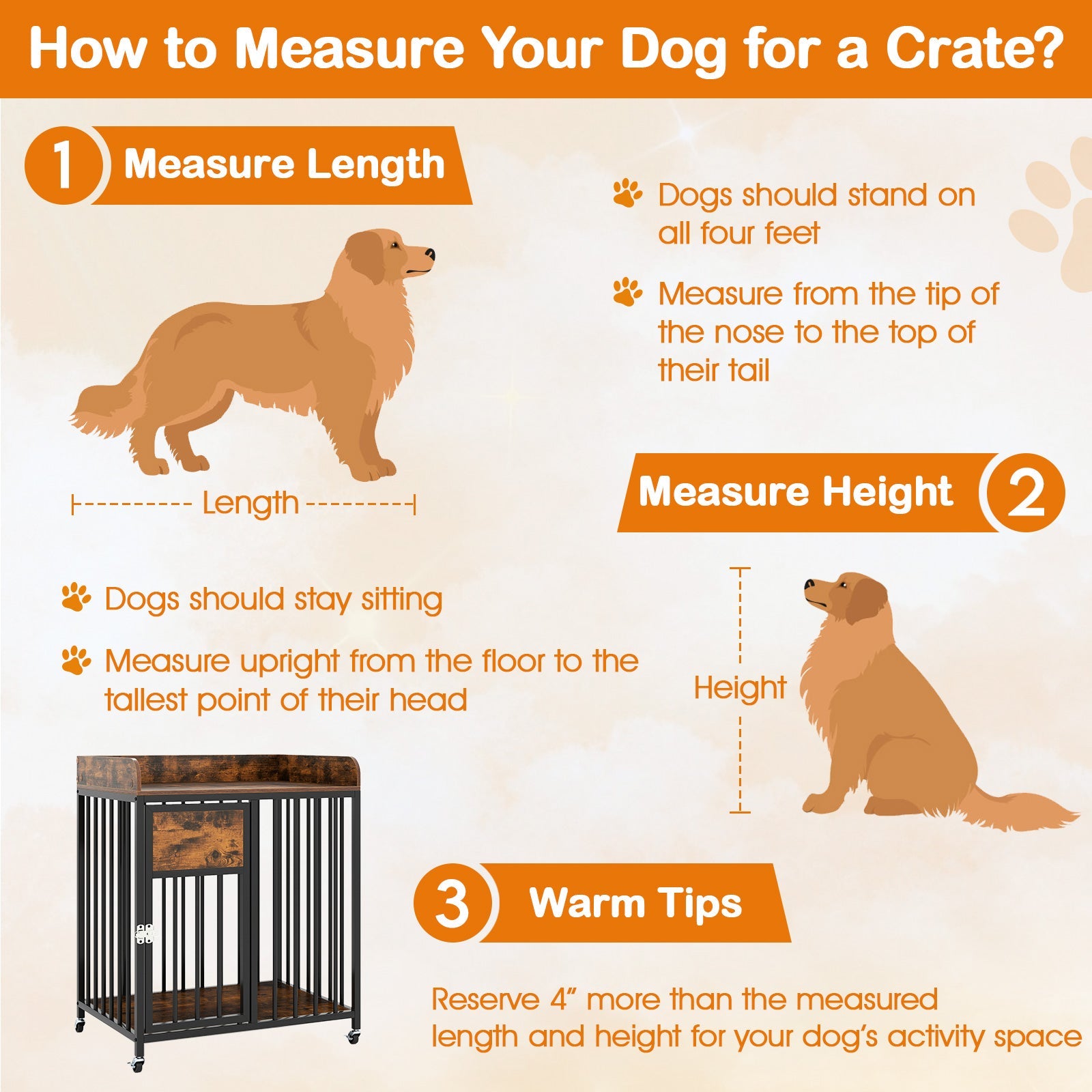 27.5 Inch Dog Crate Furniture with Wheels for Small Dogs and Puppies-Rustic Brown