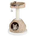 28 Inches Hand-Made Cat Tree Tower with Jump Platform White