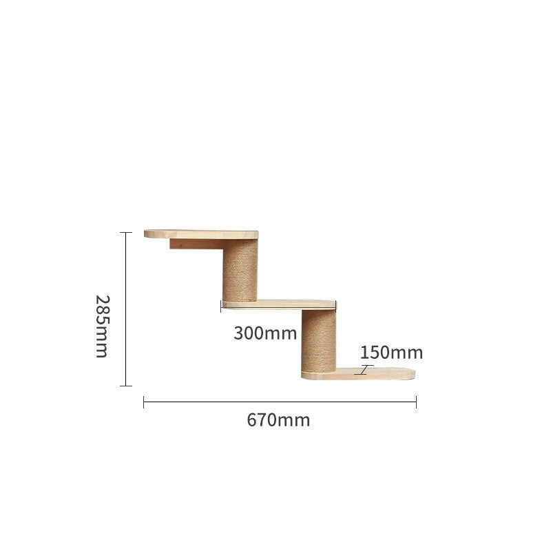 Pet Cat Climbing Frame Wall Type Solid Wood Wall Hanging Platform Ladder Pets Accessories B3 wall steps