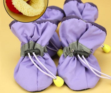 Pets, shoes, dogs, soft bottom shoes, size dogs, Teddy, home, antiskid shoes, and warm boots. Purple B
