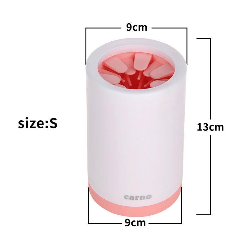 Portable Pet Paw Cleaner Cup Soft Silicone Comb Pink S