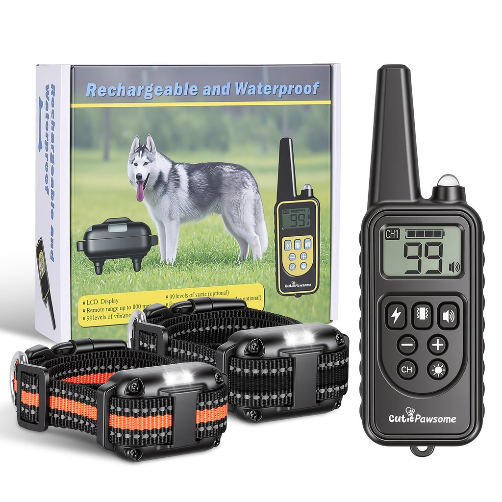 Rechargeable Dog Training Collar with Remote – 875 Yard Range