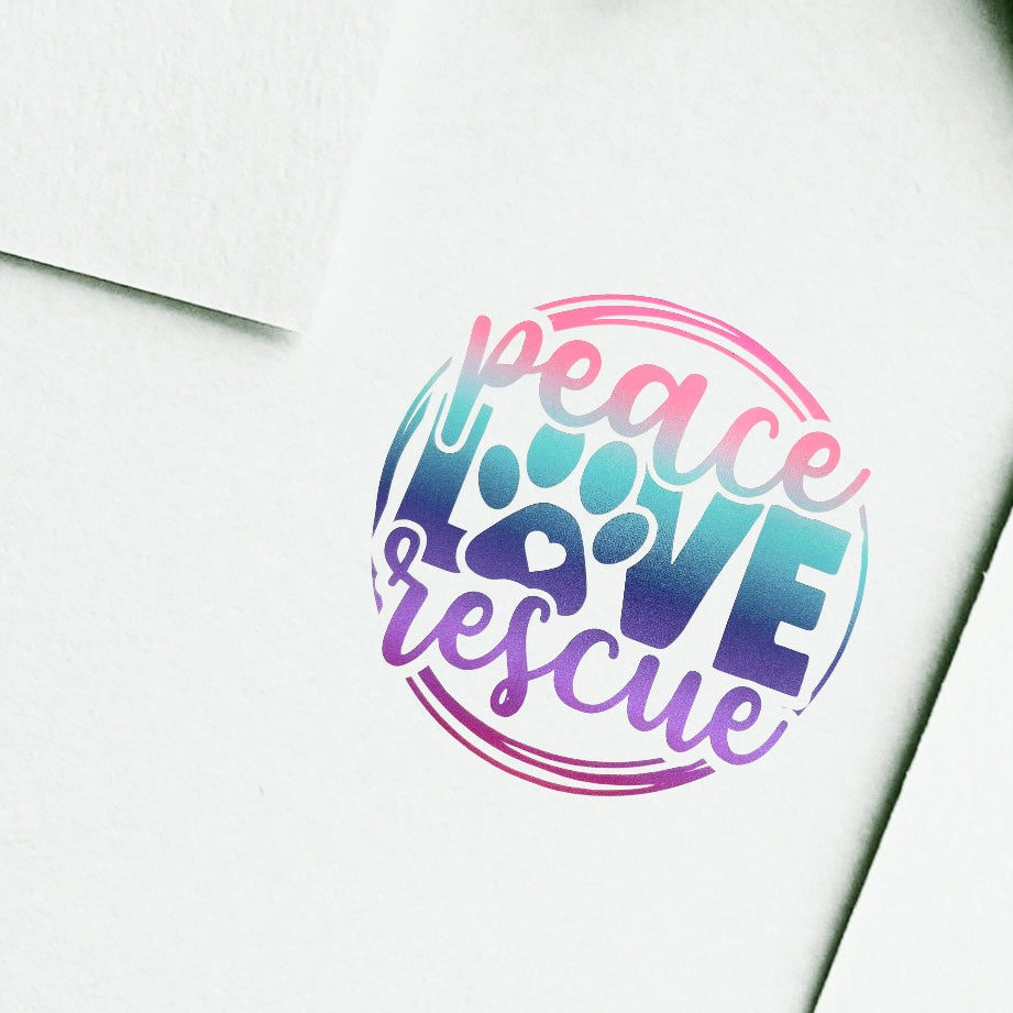 Vinyl Stickers for Pet Lovers Peace love Rescue
