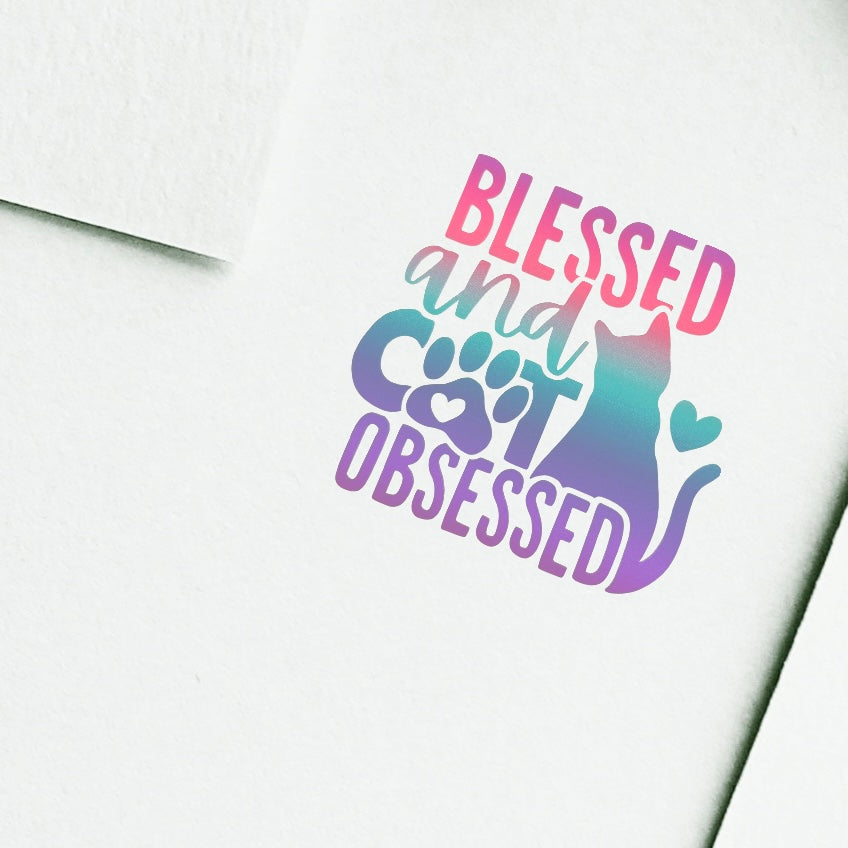 Vinyl Stickers for Pet Lovers Blessed and Cat Obsessed