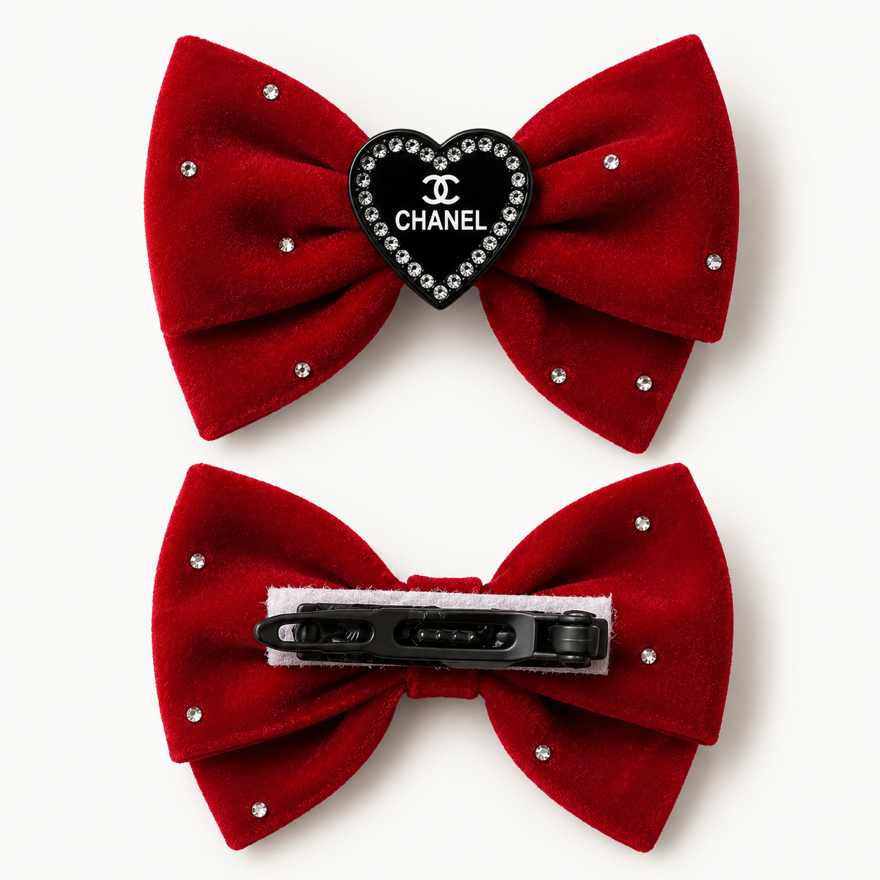 Luxury Velvet Dog Hair Bow Handmade Pet Hair Clip Rhinestone Pearl Bow Grooming Top Knot Accessory for Dogs & Cats