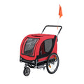 2-in-1 Dog Bike Trailer with Universal Bicycle Coupler Red