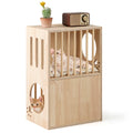 2-tier Wooden Cat Condo Indoor Symmetrical Cat House with Removable Cushions Default Title